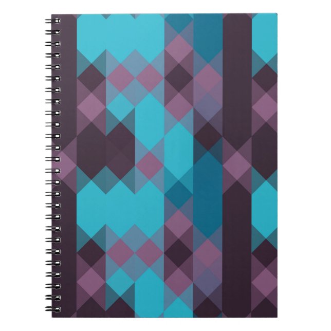 peacock blue, purple, topaz blue and thunder notebook (Front)