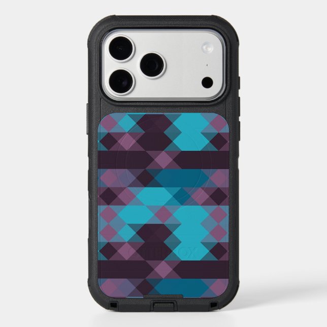 peacock blue, purple, topaz blue and thunder otterbox iPhone case (Back)
