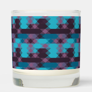 peacock blue, purple, topaz blue and thunder scented candle