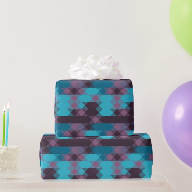 peacock blue, purple, topaz blue and thunder wrapping paper (Party Gifts)