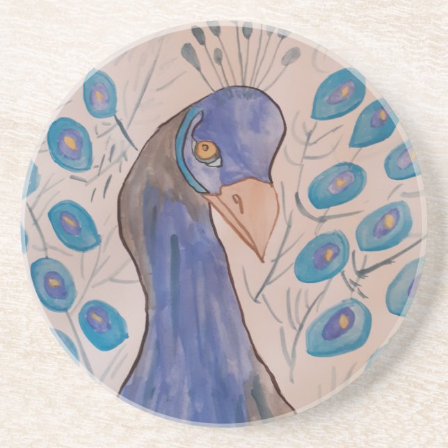 Peacock Blue Sandstone Coaster (Front)