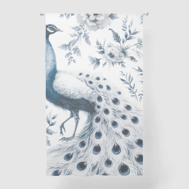 Peacock Blue Sheer Curtains (Front)