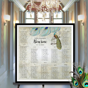 Peacock Blue Silver Seating Chart 12 Tables by samack at Zazzle