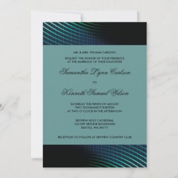 Peacock Blue Wedding Invitation by decembermorning at Zazzle