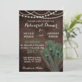 Peacock Boho Country Wood Rustic Wedding Invitation (Standing Front)