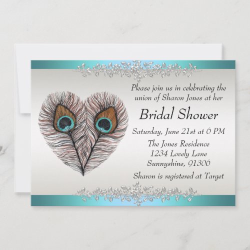 Peacock Bridal Shower Announcement