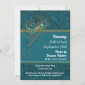 Peacock Bridal Shower Bride to Be Photo Invitation (Back)