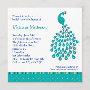 Peacock Bridal Shower Invitation