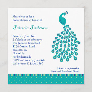 Peacock Bridal Shower Invitation