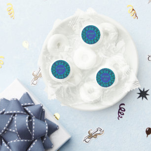 Peacock Bright Teal Blue Custom Birthday Life Saver® Mints