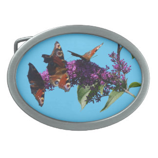 Peacock Butterflies on Buddleja Belt Buckle