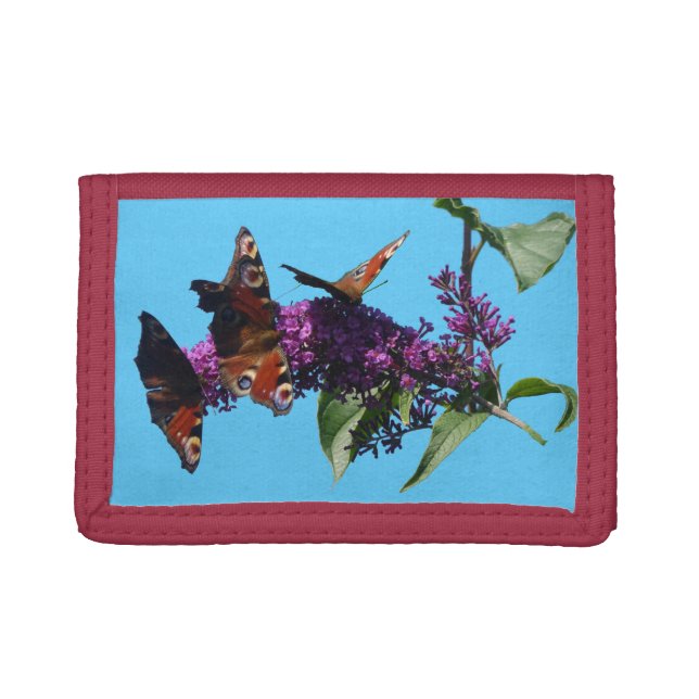 Peacock Butterflies on Buddleja Wallet (Front)