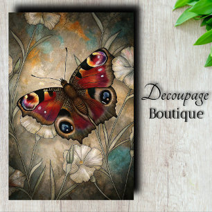 Peacock Butterfly Decoupage Tissue Paper