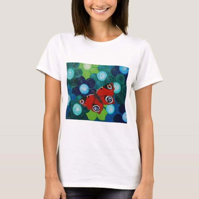Peacock Butterfly Painting T-Shirt (Front)
