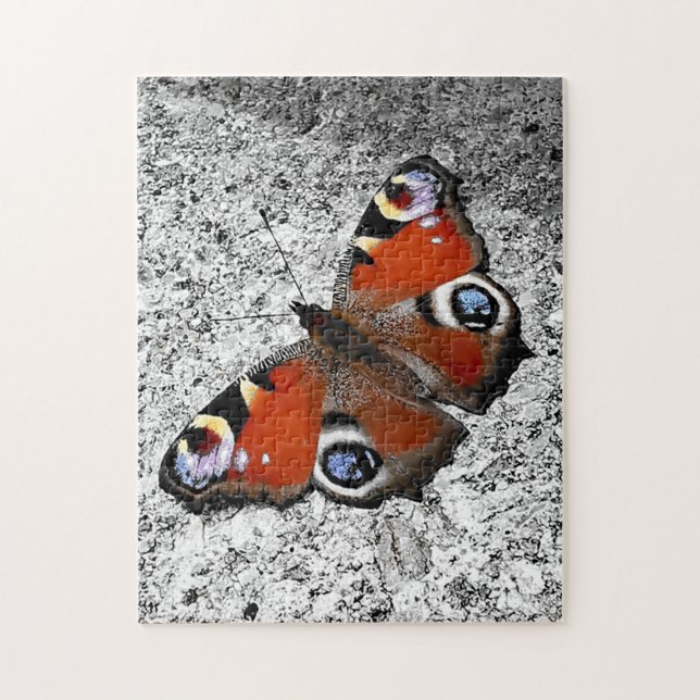 Peacock butterfly photograph  jigsaw puzzle (Vertical)