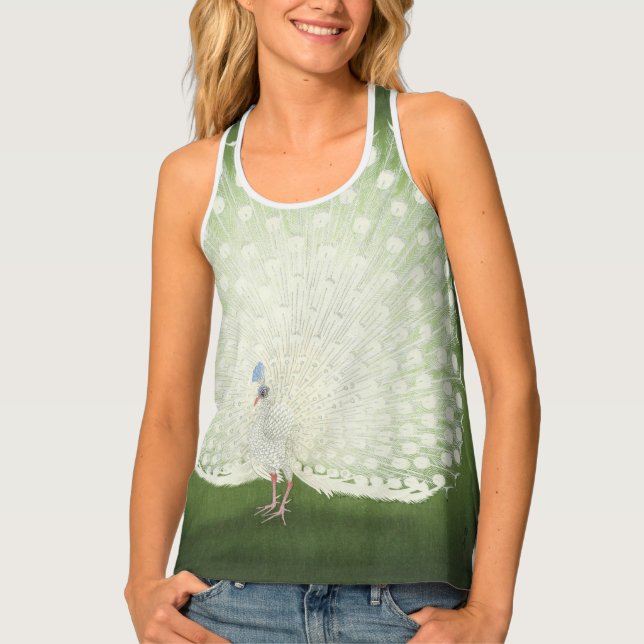 Peacock by Ohara Koson All-Over Print Racerback Tank Top (Front)