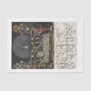 Peacock calligraphy decoupage paper