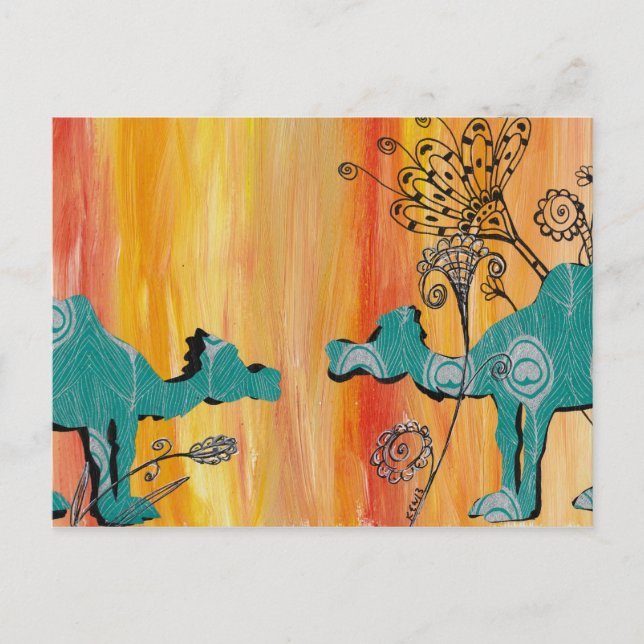 Peacock Camels Postcard (Front)
