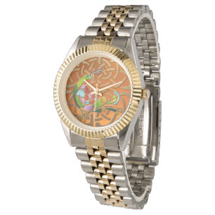 Peacock Celtic Deco Jeweled Watch