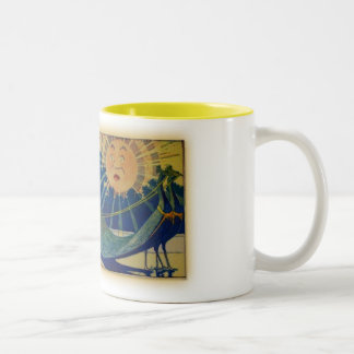 Peacock Chariot Two-Tone Coffee Mug