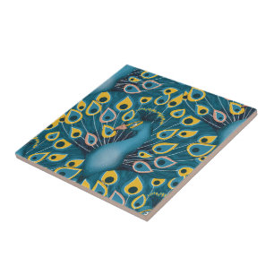 Peacock Chic Ceramic Tile