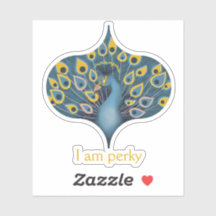 Peacock Chic Personalized Custom-Cut Vinyl Sticker
