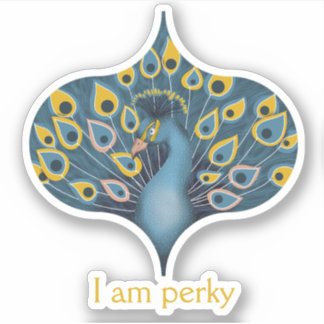 Peacock Chic Personalized Custom-Cut Vinyl Sticker