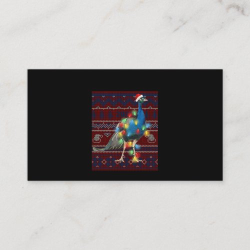 Peacock Christmas Lights Ugly Sweater Goat Lover Business Card