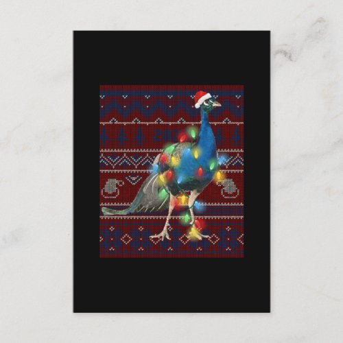 Peacock Christmas Lights Ugly Sweater Goat Lover Enclosure Card