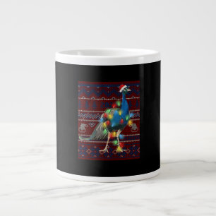 Peacock Christmas Lights Ugly Sweater Goat Lover Giant Coffee Mug