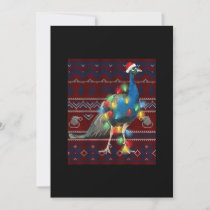 Peacock Christmas Lights Ugly Sweater Goat Lover Invitation