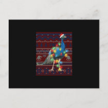 Peacock Christmas Lights Ugly Sweater Goat Lover Invitation Postcard