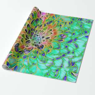 Peacock Chrysanthemum Wrapping Paper