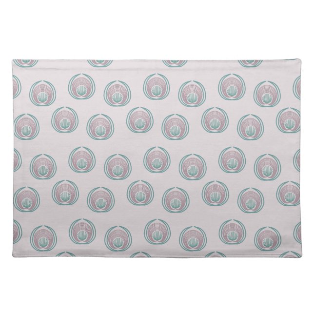 Peacock Circles  Cloth Placemat (Front)
