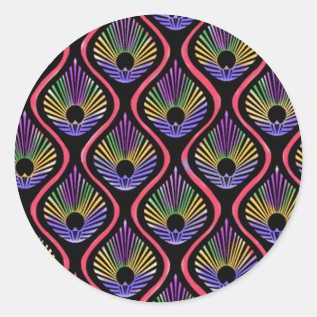 Peacock Classic Round Sticker (Front)