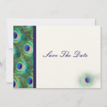 peacock cobalt blue  teal Save the date