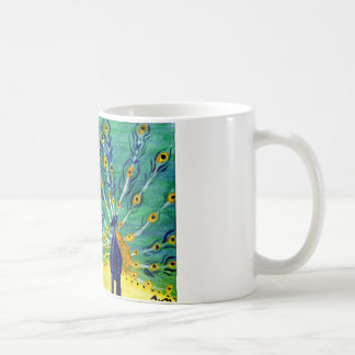 peacock coffee mug