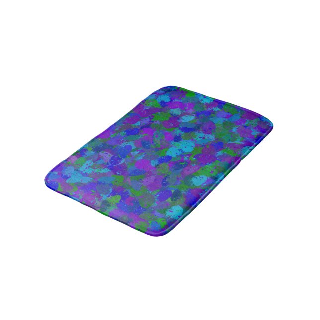 Peacock Color bath mat (Angled)