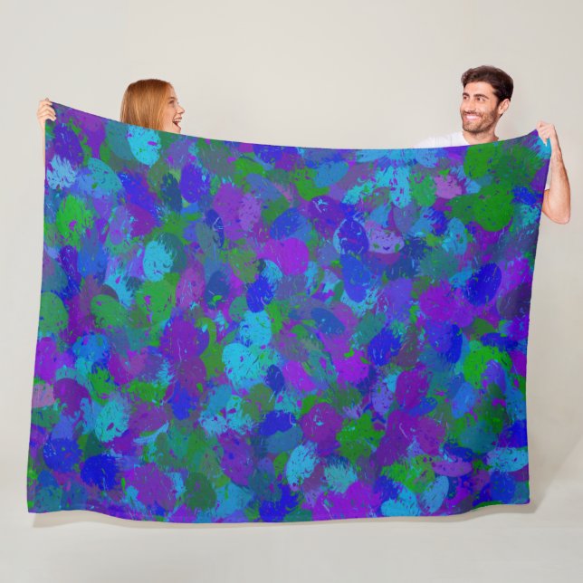 Peacock Color Fleece Blanket (In Situ)
