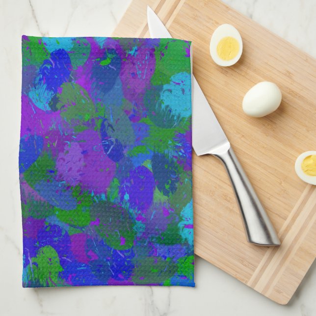 Peacock Color Kitchen Towel (Quarter Fold)