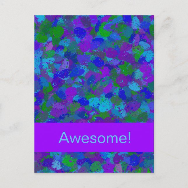 Peacock Color Splatter Postcard (Front)