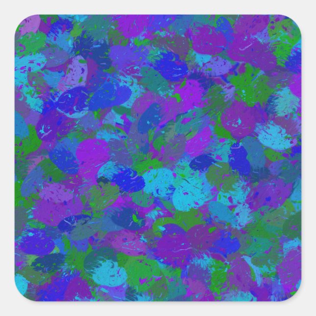 Peacock Color Square Sticker (Front)