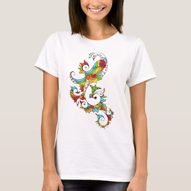Peacock Colorful T-Shirt (Front)