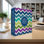 Peacock Colors Chevron Pattern Custom Monograms Binder<br><div class="desc">A popular design with modern Fall colors and an area to add your monogram or name. Trendy colors and patterns for your phone. If you need to adjust the monograms,  click on the customize button and make changes.</div>