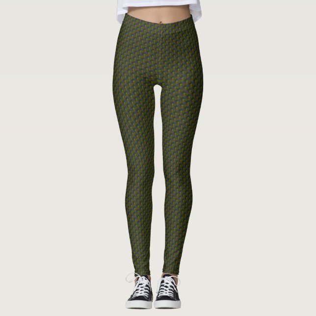 Peacock Colors Patterned Leggings (Front)