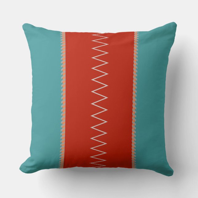 Peacock Colors Throw Pillow (Front)