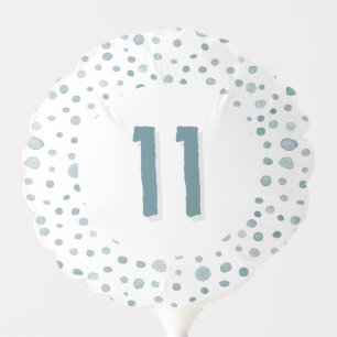 Peacock Confetti Watercolor Dots Age Balloon