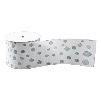 Peacock Confetti Watercolor Dots Ribbon