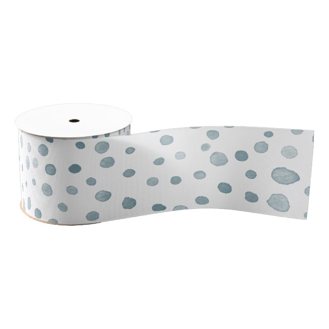 Peacock Confetti Watercolor Dots Ribbon (Spool)
