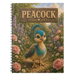 Peacock Cute Baby Storybook Nursery Animal Notebook